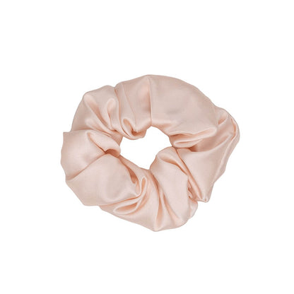 peach wide silk scrunchie 3.5 cm voluminous hair tie