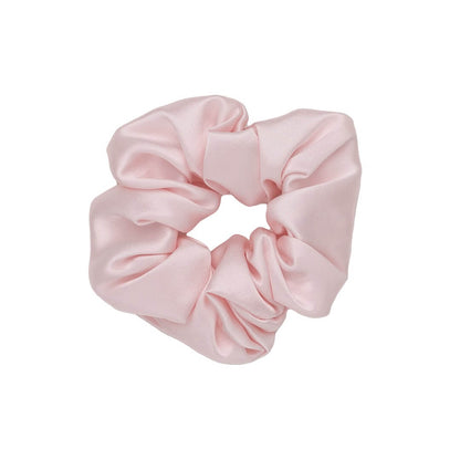 pink wide silk scrunchie 3.5 cm voluminous hair tie