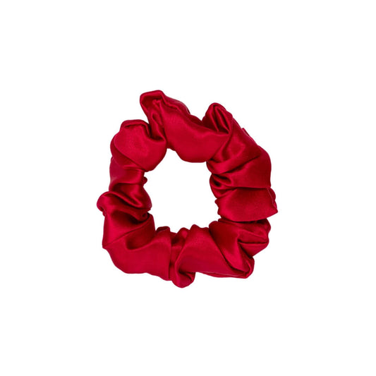 red classic silk scrunchie 3 cm hair accessory