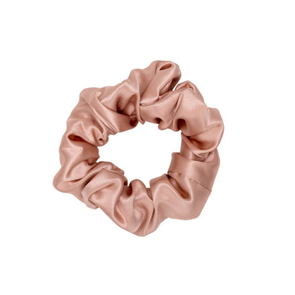 extra glossy rosegold wide silk scrunchie 3.5 cm voluminous hair tie